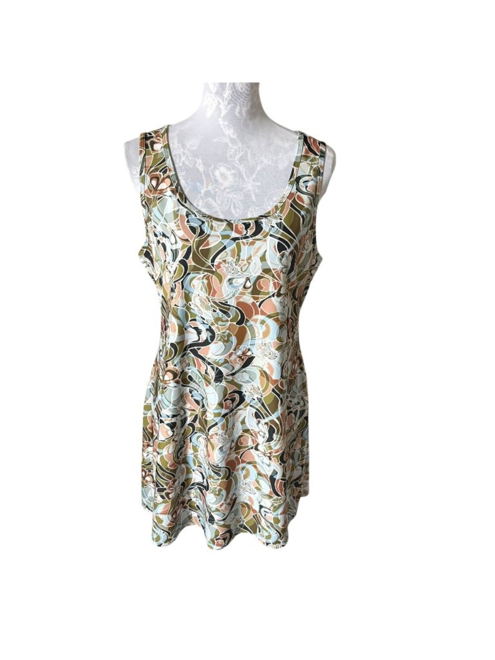 Nuu Muu Floral Athletic Scoop Neck Dress Athleisure Womens Large